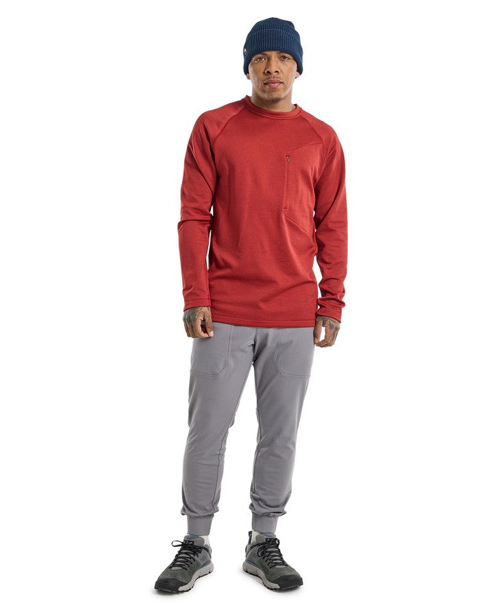 Burton Multipath Grid Crewneck Fleece - Sun Dried Tomato - 2023 Hoodies & Sweatshirts - Trojan Wake Ski Snow