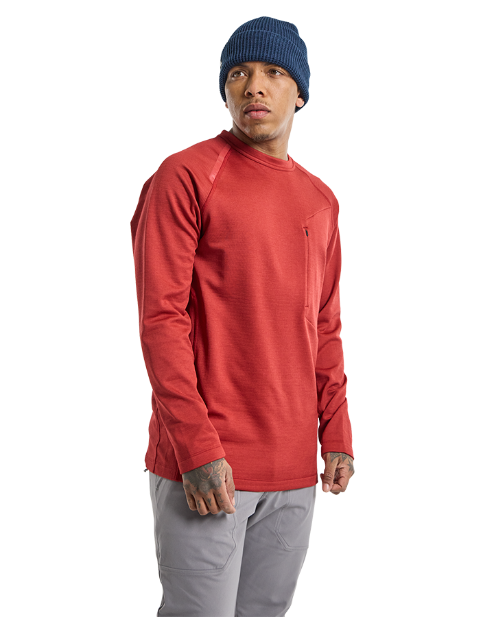 Burton Multipath Grid Crewneck Fleece - Sun Dried Tomato - 2023 Hoodies & Sweatshirts - Trojan Wake Ski Snow