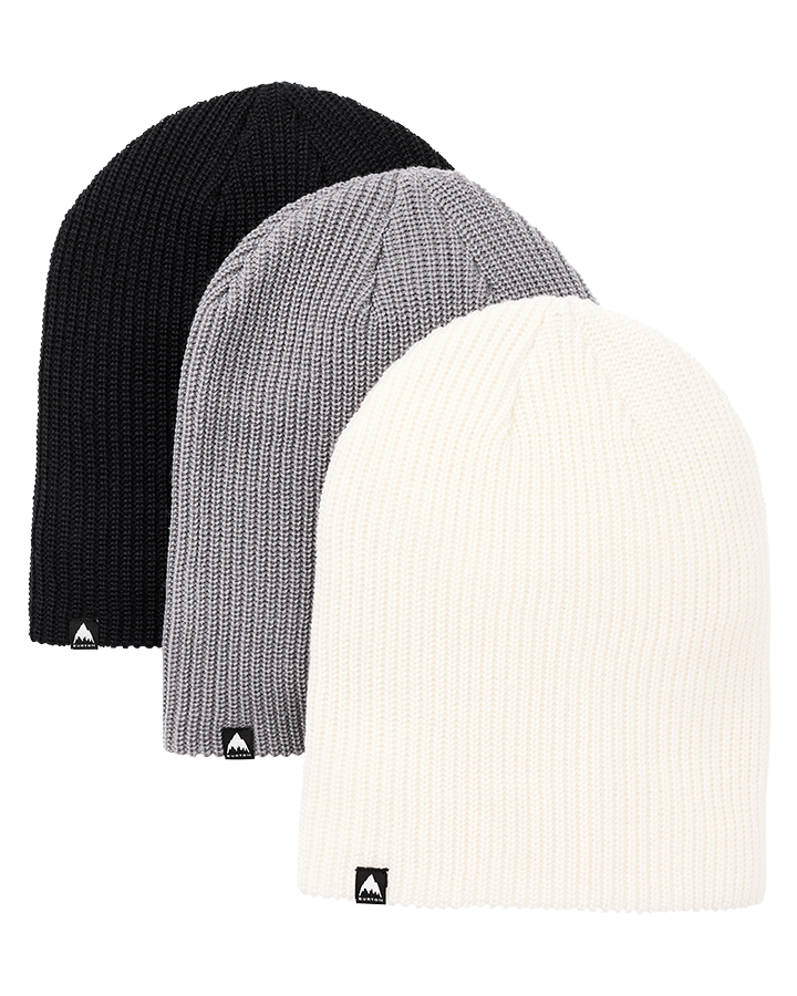 Burton Recycled Dnd Beanie - 3 Pack - True Black/Sharkskin/Stout White Beanies - Trojan Wake Ski Snow