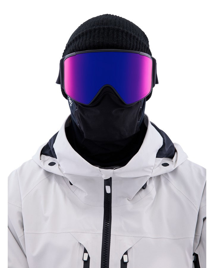 Anon M4S Cylindrical Snow Goggles + Bonus Lens + Mfi® Face Mask - Black/Perceive Sunny Red Lens Men's Snow Goggles - Trojan Wake Ski Snow