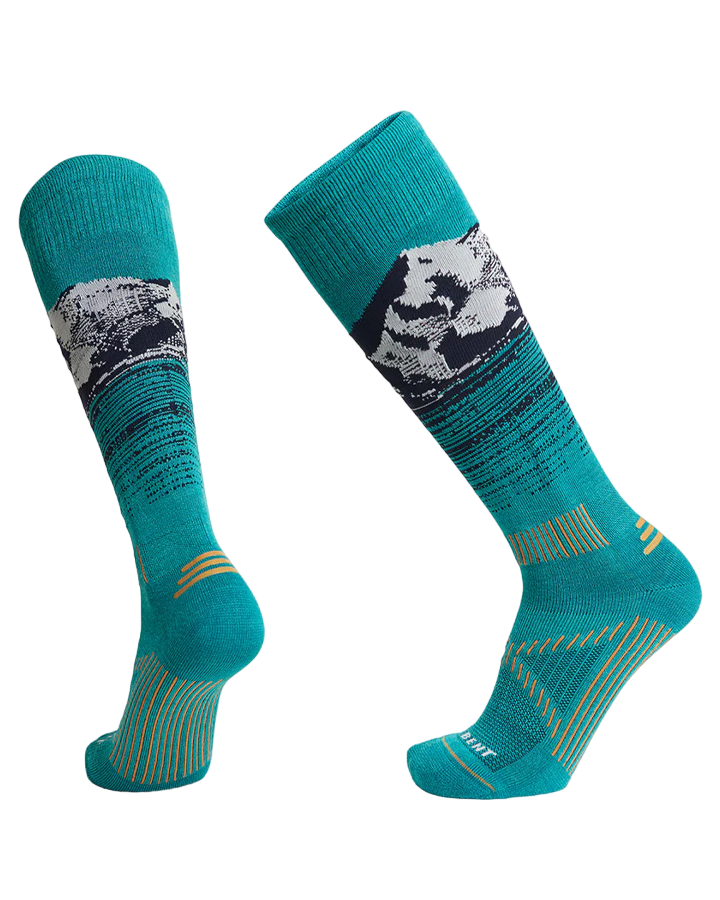 Le Bent Elyse Saugstad Pro Series Targeted Cushion Women's Snow Sock - Teal Socks - SnowSkiersWarehouse