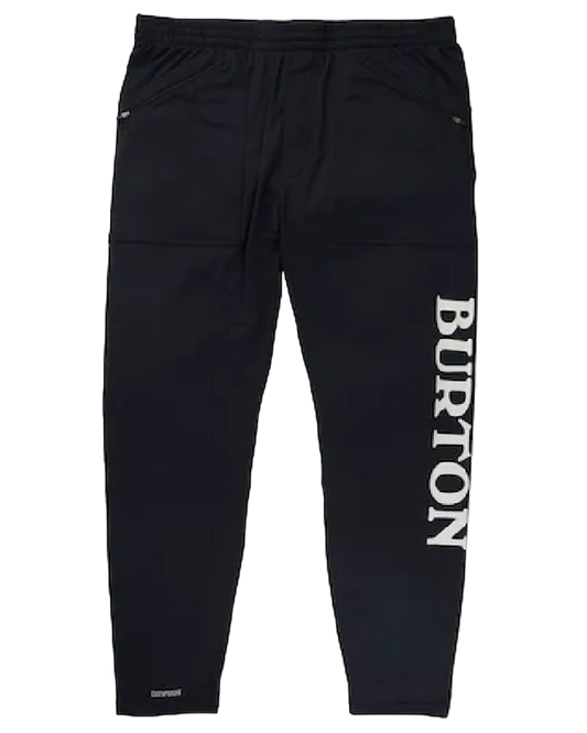 Burton Mens Midweight Base Layer Stash Pants - True Black - 2023 Thermals - Trojan Wake Ski Snow