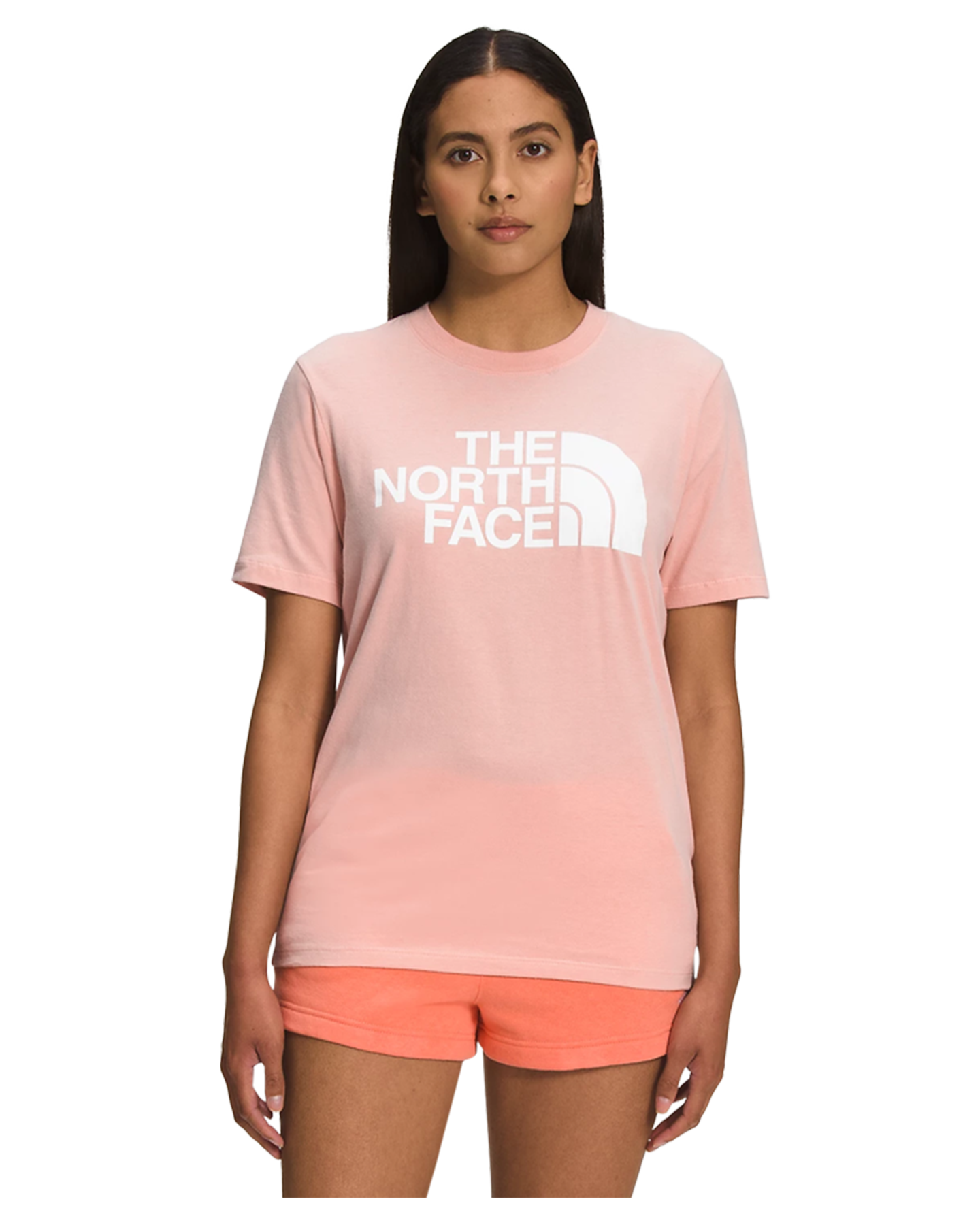 The North Face Women's S / S Half Dome Cotton Tee - Evening Sand Pink / TNF White Shirts & Tops - Trojan Wake Ski Snow