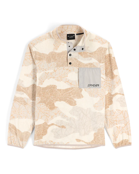 Spyder Unisex Snap Lounge Pullover - Haze Multi Unisex Fleece - Trojan Wake Ski Snow