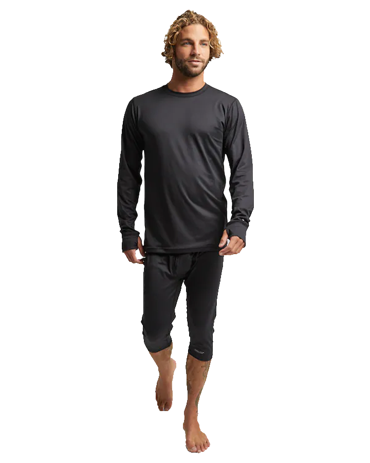 Burton Men's Midweight Base Layer Crewneck - True Black Thermals - Trojan Wake Ski Snow