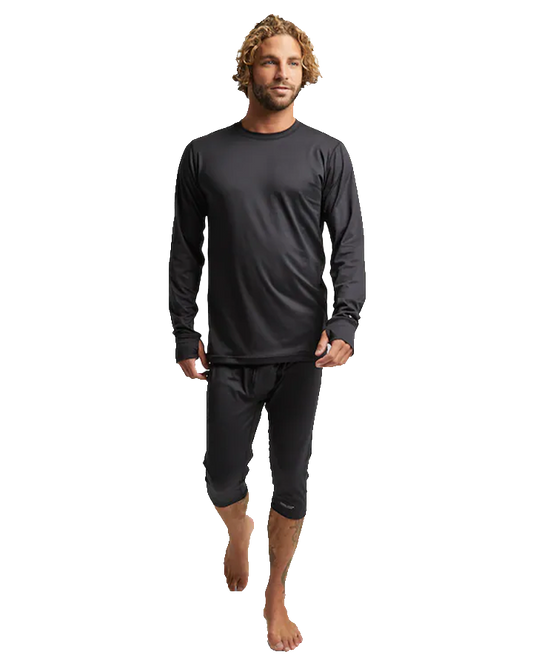 Burton Men's Midweight Base Layer Crewneck - True Black Thermals - Trojan Wake Ski Snow