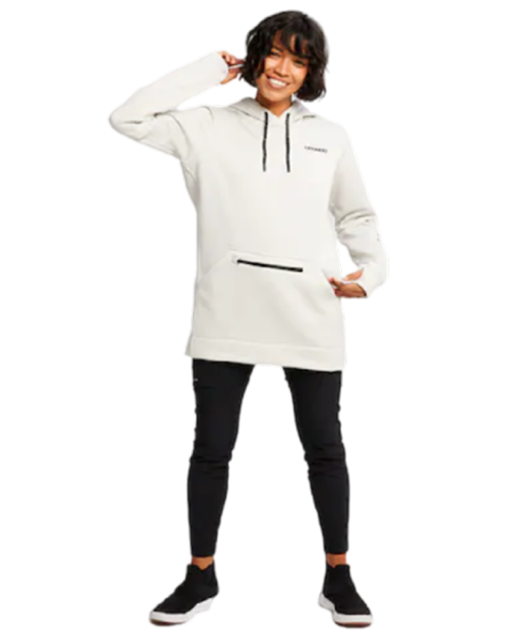 Burton Women's Oak Long Pullover Hoodie - Stout White Heather Hoodies & Sweatshirts - Trojan Wake Ski Snow