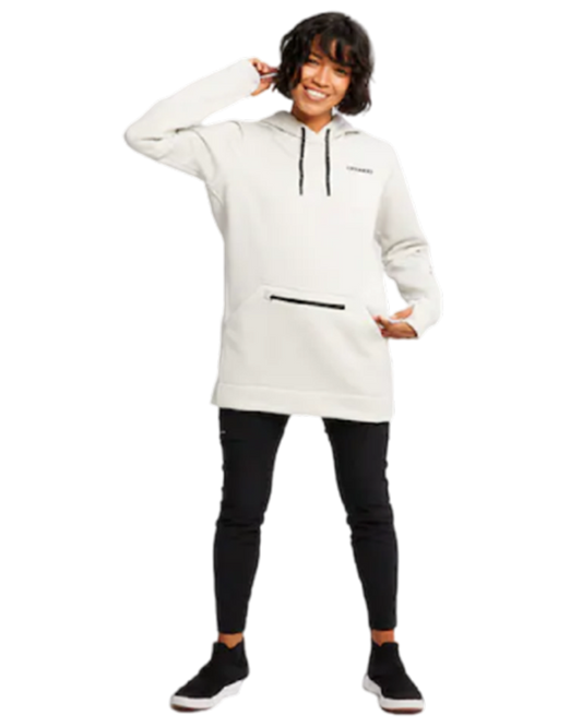 Burton Women's Oak Long Pullover Hoodie - Stout White Heather Hoodies & Sweatshirts - Trojan Wake Ski Snow