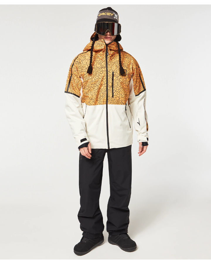 Oakley Tc Gunn 2.0 Rc Shell Jacket Snow Jacket - Yellow Crackle Pt/White Snow Jackets - Trojan Wake Ski Snow