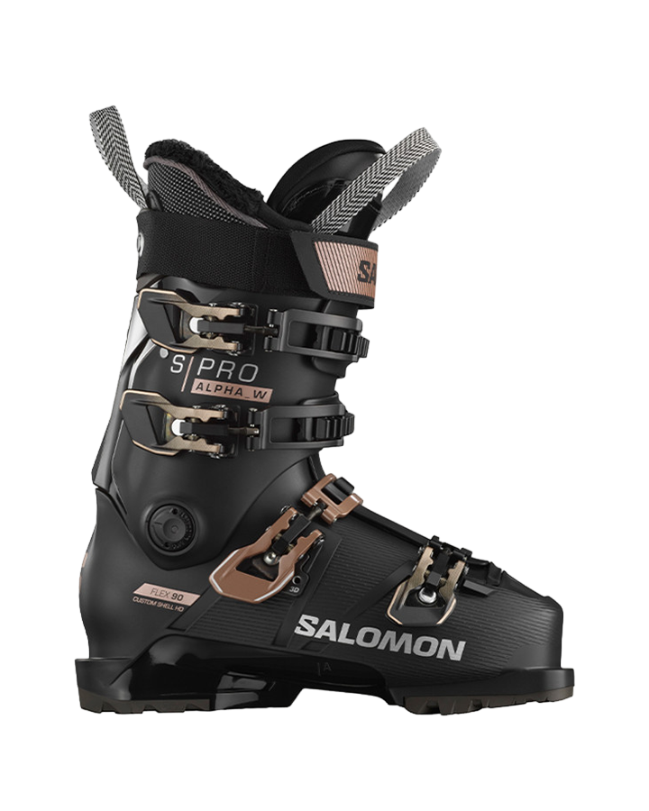 Salomon S/Pro Alpha 90 Women's Ski Boots - Black / Rose / Belluga - 2023 Snow Ski Boots - Womens - SnowSkiersWarehouse