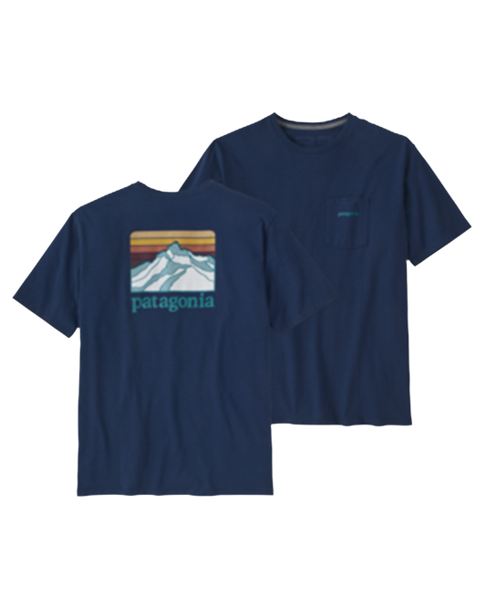 Patagonia Line Logo Ridge Pocket Responsibili-Tee - Lagom Blue Shirts & Tops - Trojan Wake Ski Snow