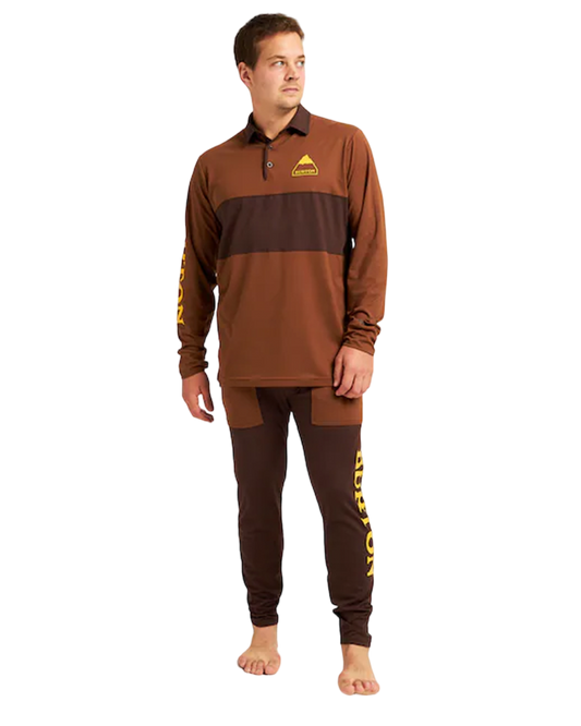 Burton Midweight Rugby Shirt - Bison / Seal Brown - 2022 Men's Thermals - Trojan Wake Ski Snow