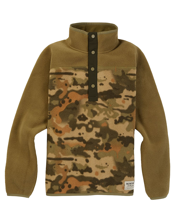 Burton Kid's Spark Fleece Snow Anorak - Martini / Kelp Camo - 2023 Hoodies & Sweatshirts - Trojan Wake Ski Snow