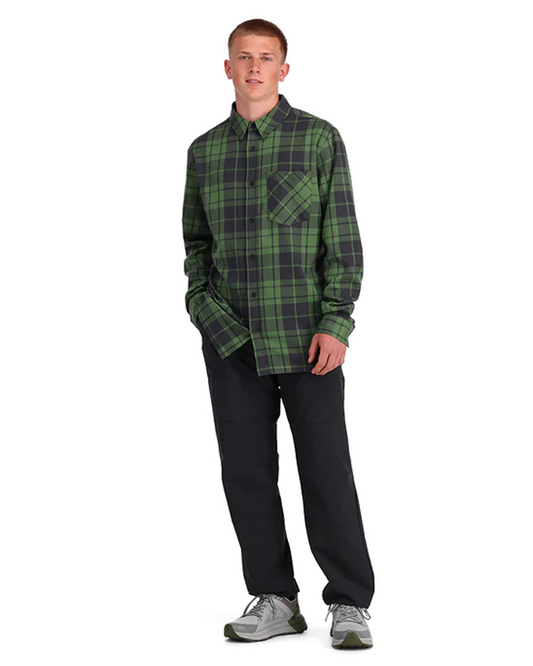 Spyder Elevation Tech Flannel - Pine Plaid - 2023 Hoodies & Sweatshirts - Trojan Wake Ski Snow