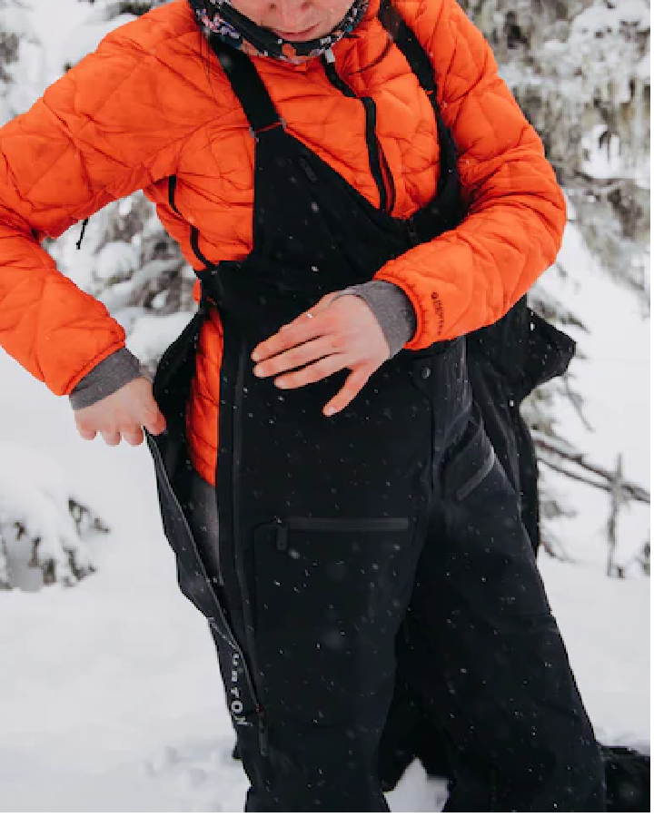Burton Women's [ak]® Tusk Gore-Tex Pro 3L Hi-Top Bib - True Black - 2023 Women's Snow Bibs - Trojan Wake Ski Snow