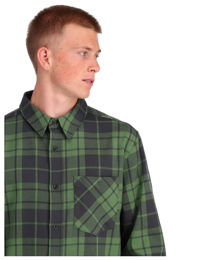 Spyder Elevation Tech Flannel - Pine Plaid - 2023 Hoodies & Sweatshirts - Trojan Wake Ski Snow