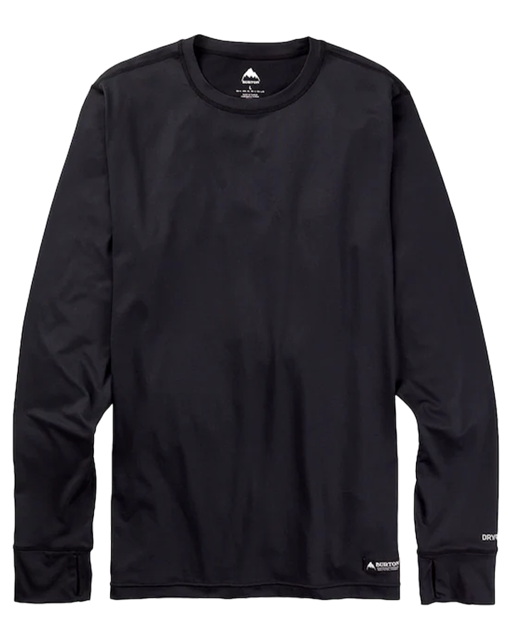 Burton Men's Midweight Base Layer Crewneck - True Black Thermals - Trojan Wake Ski Snow