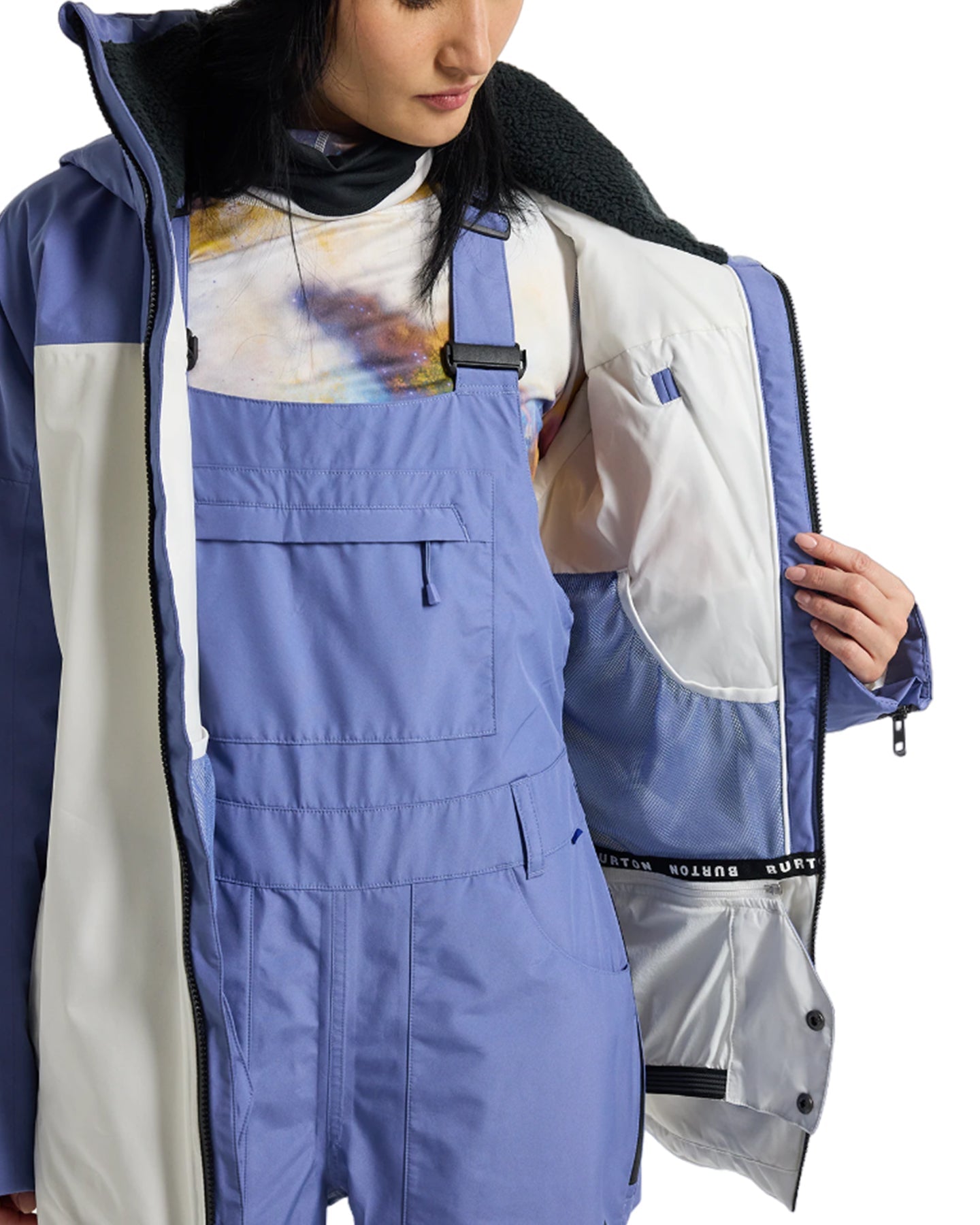 Burton Women's Pillowline Gore-Tex 2L Snow Jacket - Slate Blue/Stout White Snow Jackets - Trojan Wake Ski Snow