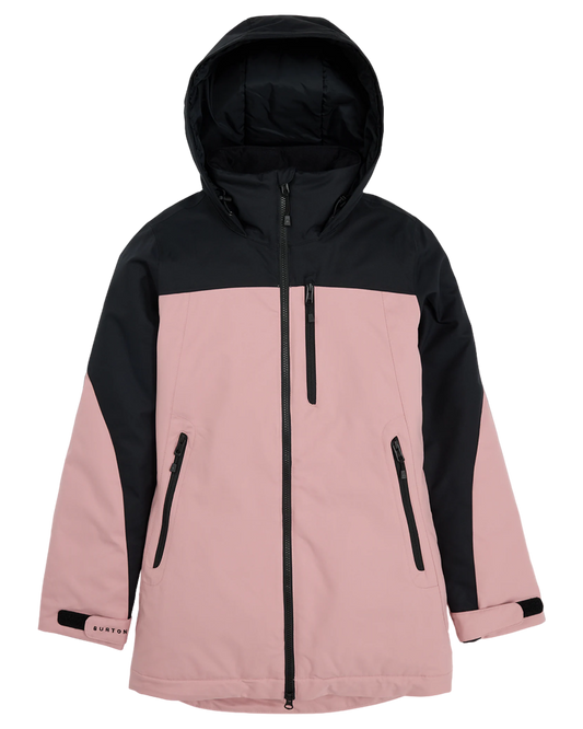 Burton Women's Lelah 2L Snow Jacket - True Black/Powder Blush Snow Jackets - Trojan Wake Ski Snow