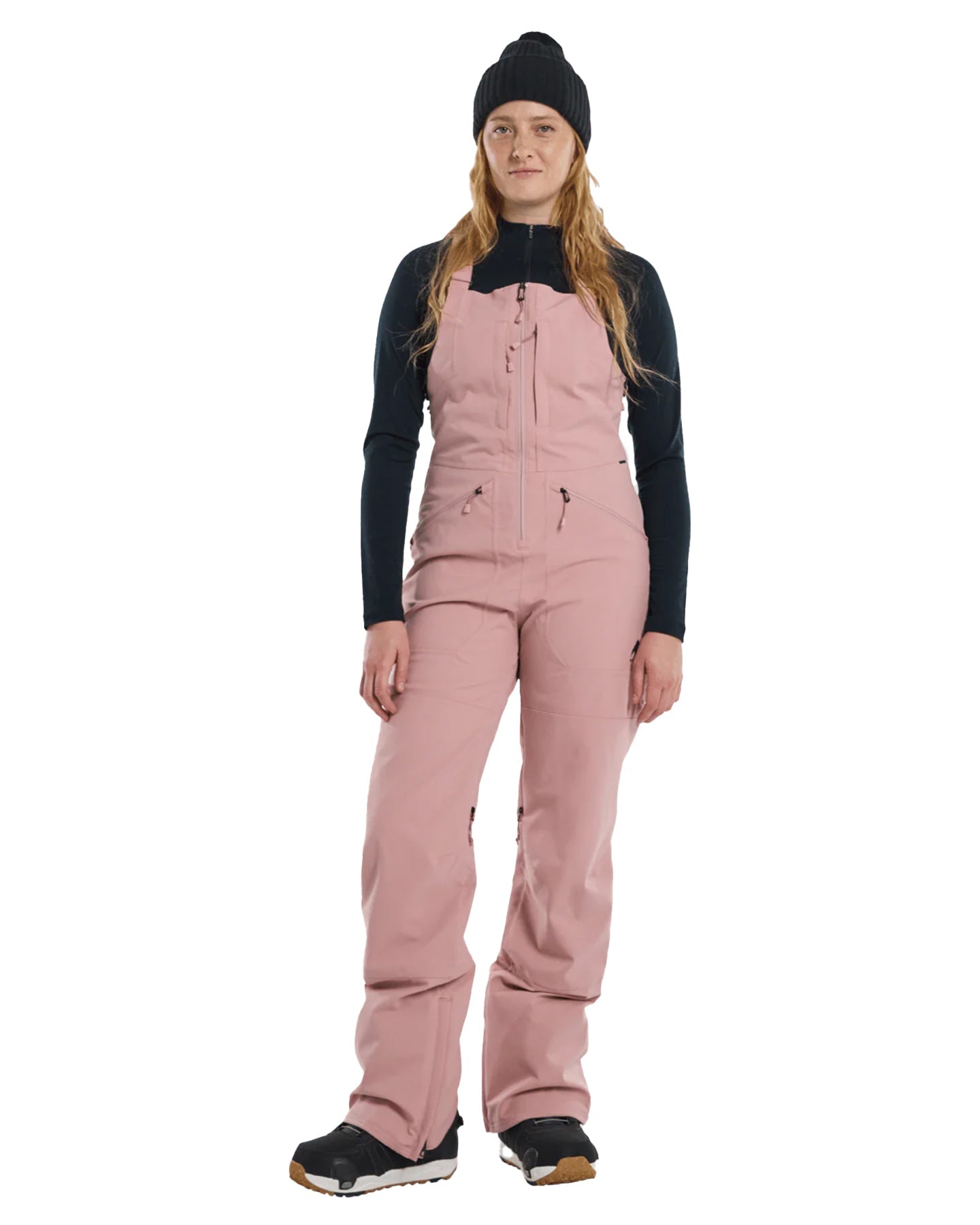 Burton Women's Reserve Stretch 2L Bib Snow Pants - Powder Blush Snow Bibs - Trojan Wake Ski Snow