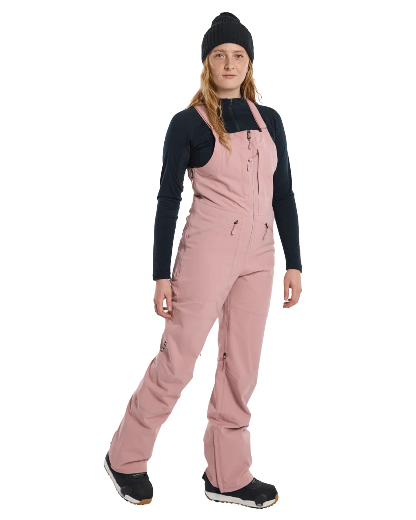 Burton Women's Reserve Stretch 2L Bib Snow Pants - Powder Blush Snow Bibs - Trojan Wake Ski Snow