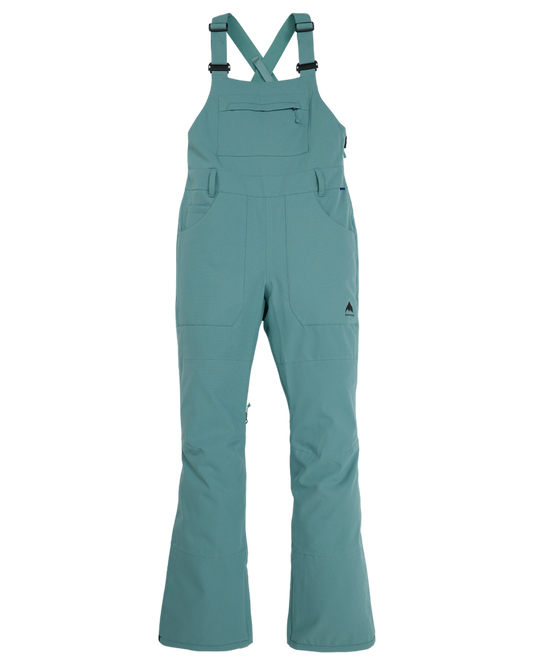 Burton Women's Avalon Stretch 2L Bib Snow Pants - Rock Lichen Women's Snow Bibs - Trojan Wake Ski Snow