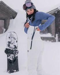 Burton Women's Avalon Stretch 2L Bib Snow Pants - Stout White Women's Snow Bibs - Trojan Wake Ski Snow