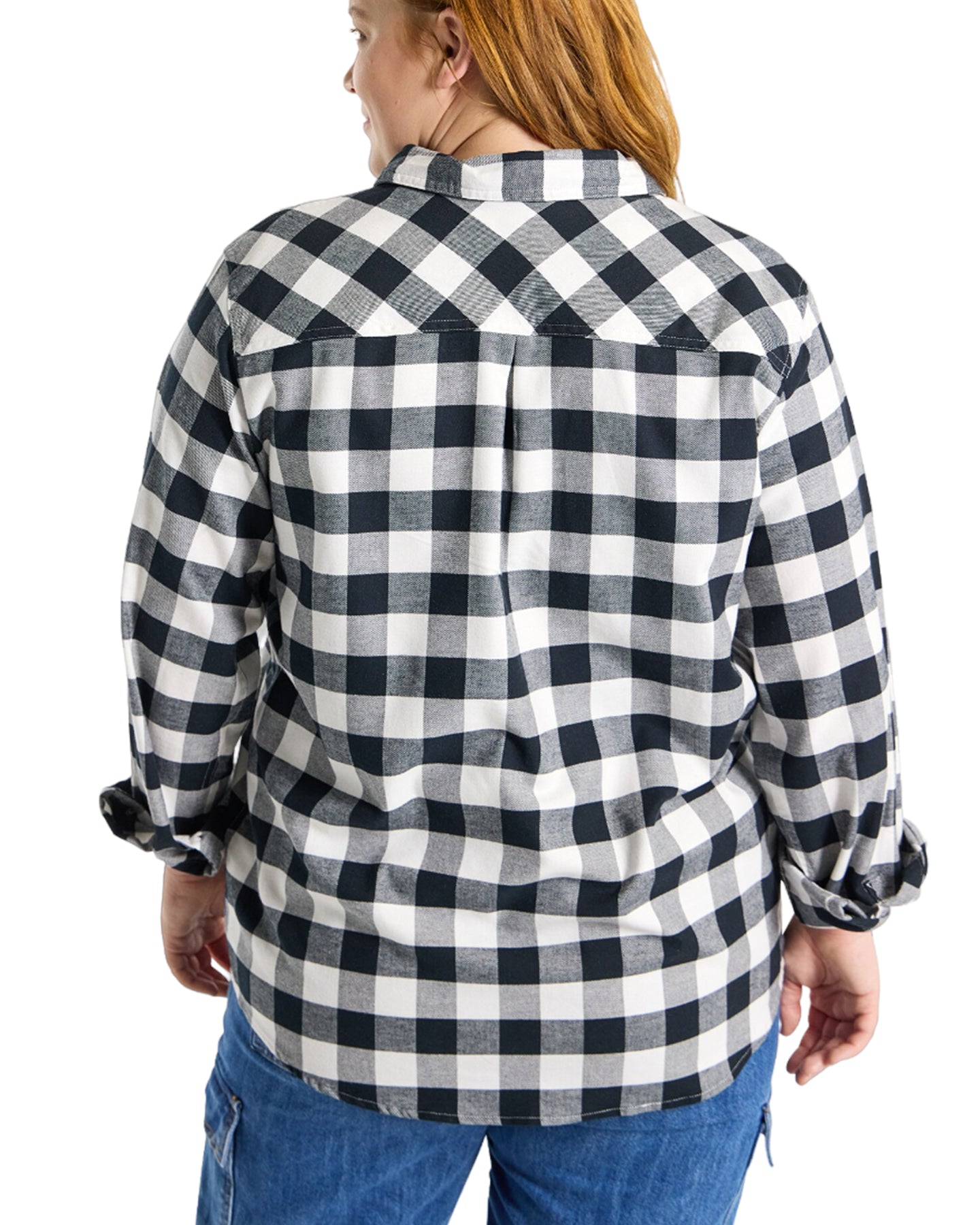 Burton Women's Favorite Long Sleeve Flannel - Stout White Buffalo Plaid Shirts & Tops - Trojan Wake Ski Snow