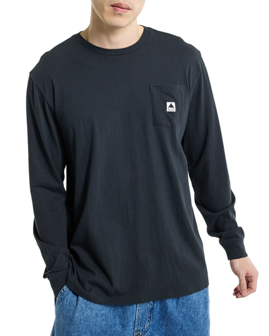 Burton Colfax Long Sleeve T-Shirt - True Black Shirts & Tops - Trojan Wake Ski Snow