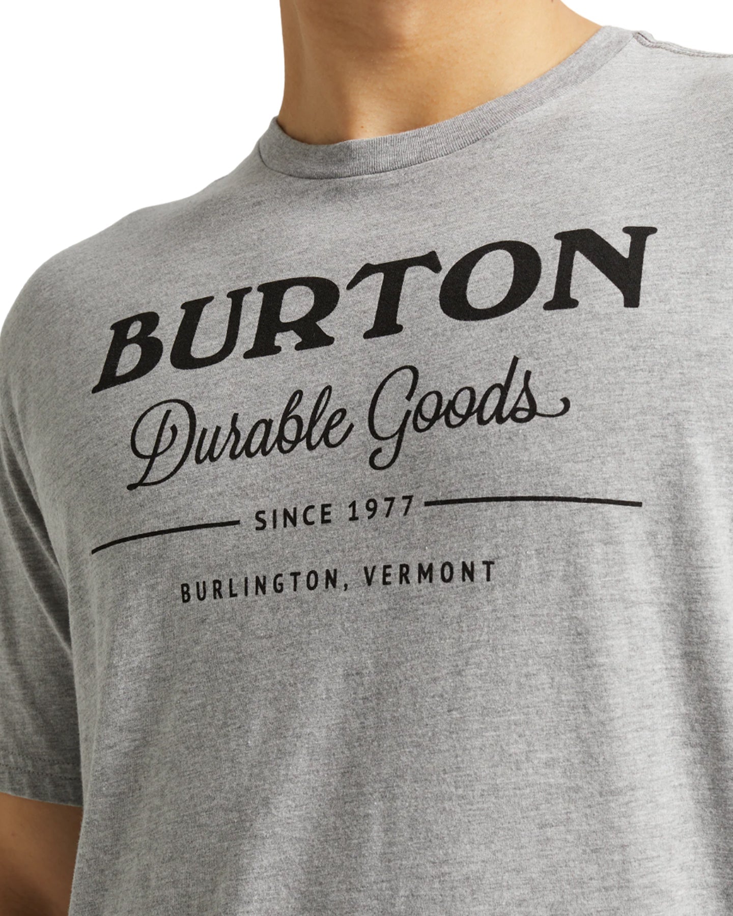 Burton Durable Goods Short Sleeve T-Shirt - Gray Heather Shirts & Tops - Trojan Wake Ski Snow