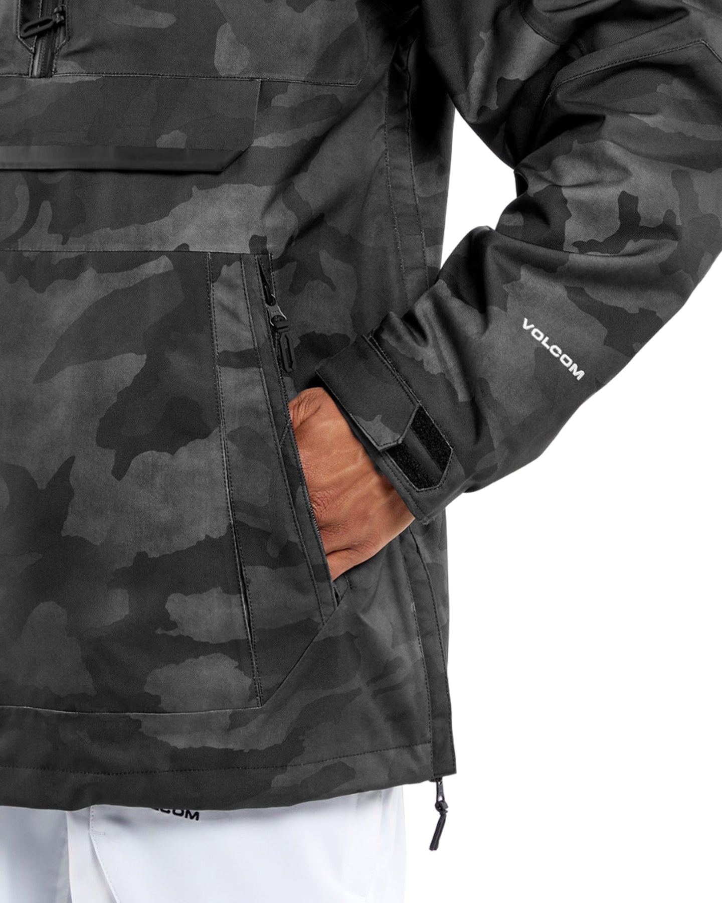 Volcom Brighton Pullover - Black Camo Snow Jackets - Trojan Wake Ski Snow