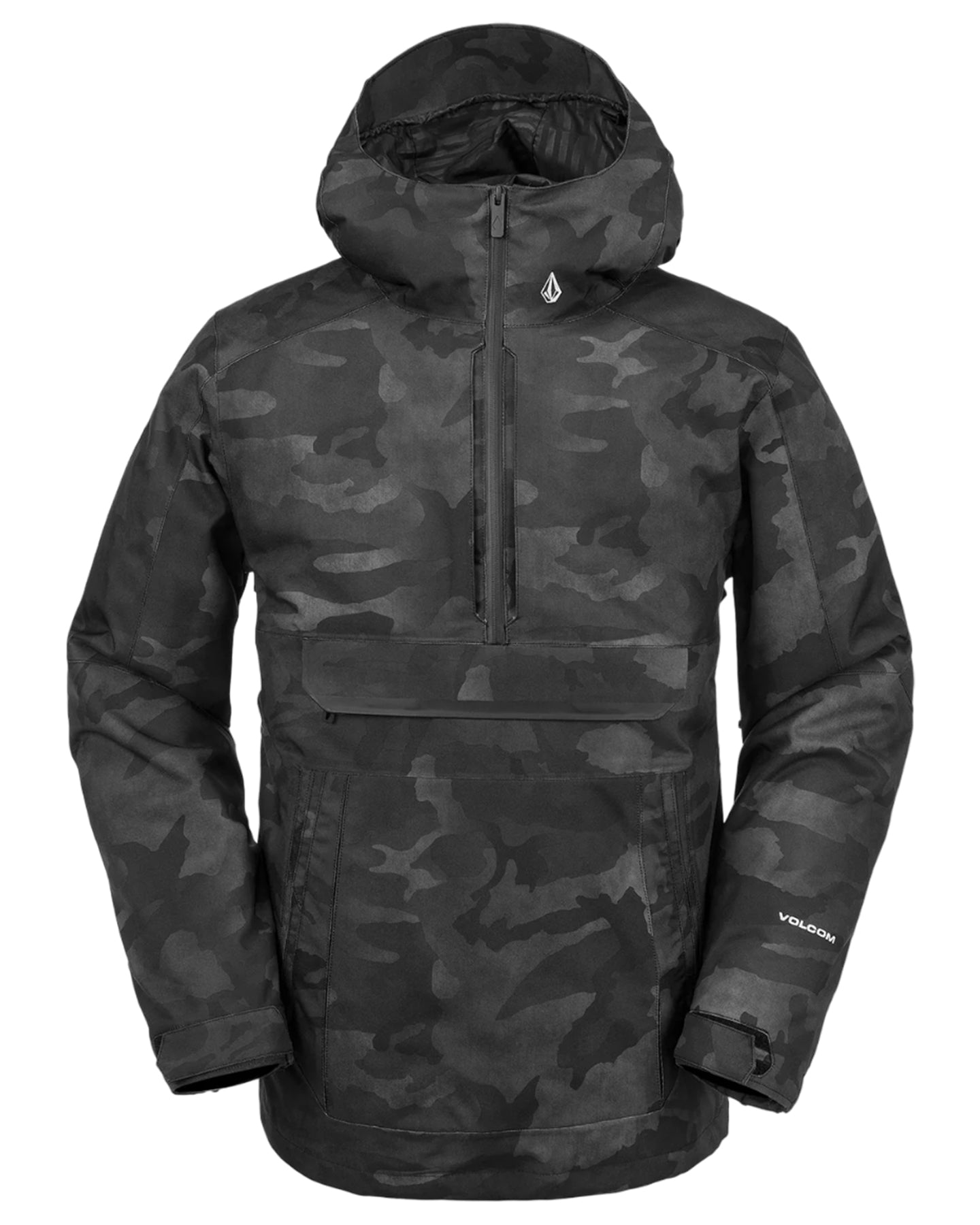 Volcom Brighton Pullover - Black Camo Snow Jackets - Trojan Wake Ski Snow