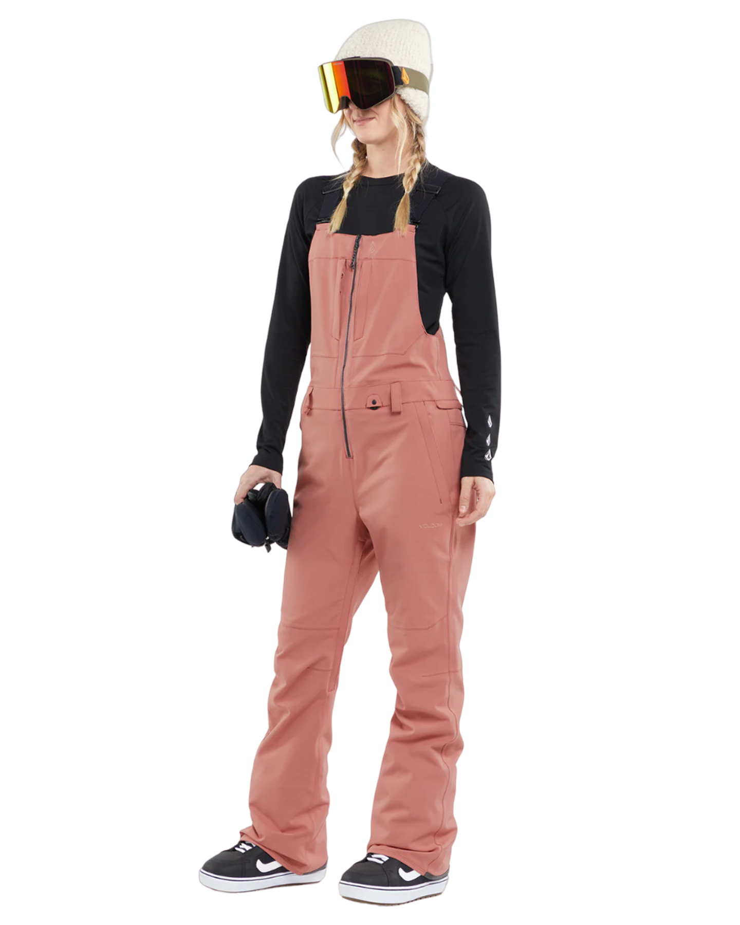 Volcom Swift Bib Overall - Earth Pink Snow Bibs - Trojan Wake Ski Snow