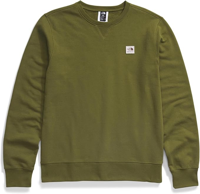 The North Face Men's Heritage Patch Crew - Forest Olive Men's Hoodies - Trojan Wake Ski Snow