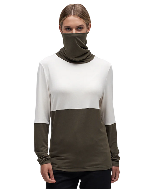 Le Bent Women's Lightweight High Roller - Olive Night / Tofu Women's Thermal Tops - Trojan Wake Ski Snow