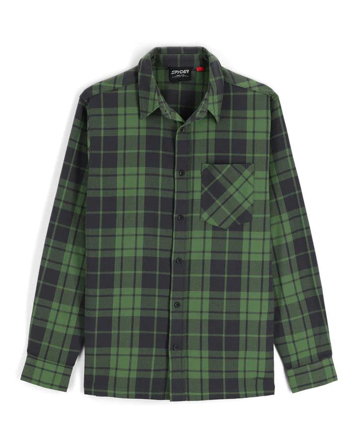 Spyder Elevation Tech Flannel - Pine Plaid - 2023 Hoodies & Sweatshirts - Trojan Wake Ski Snow