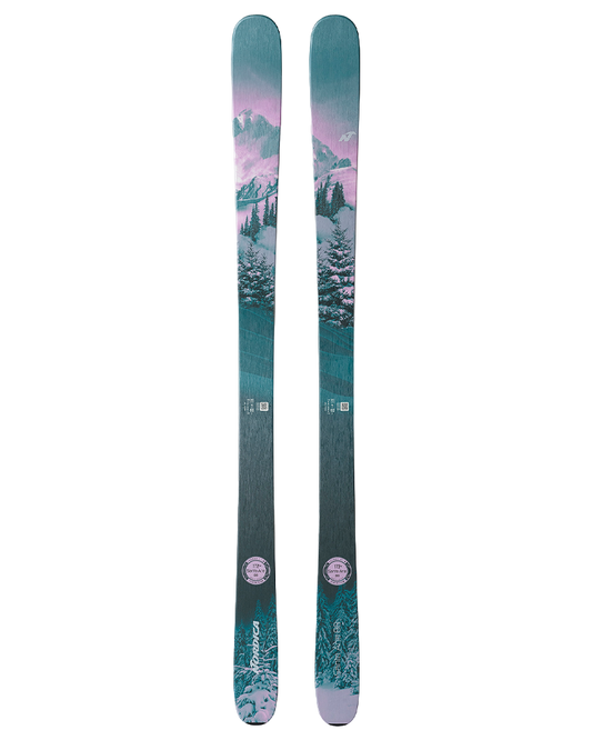 Nordica Santa Ana 88 Womens Skis - Pink / Metallic Green - 2024 Women's Snow Skis - Trojan Wake Ski Snow