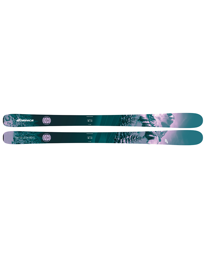 Nordica Santa Ana 88 Womens Skis - Pink / Metallic Green - 2024 Snow Skis - Trojan Wake Ski Snow