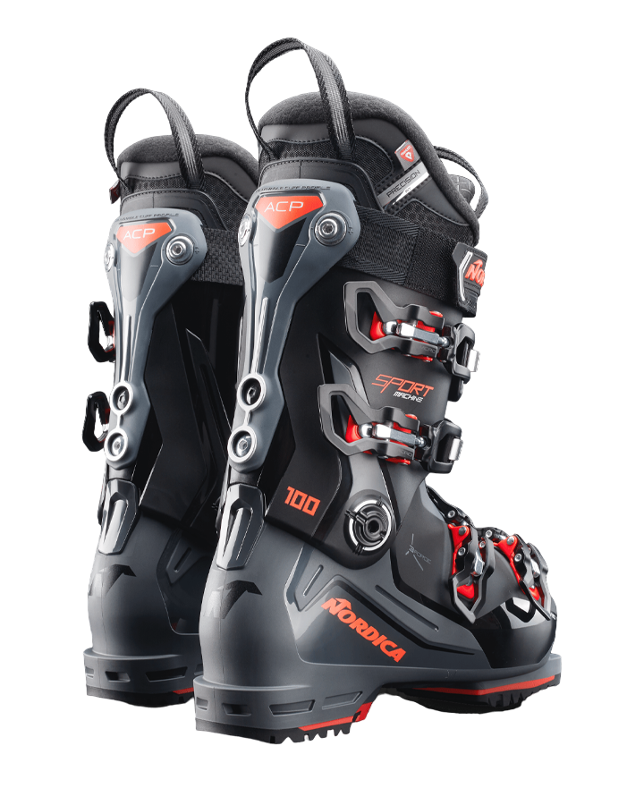 Nordica Sportmachine 3 100 (GW) Ski Boots - Black/Grey/Red - 2023 Snow Ski Boots - Trojan Wake Ski Snow