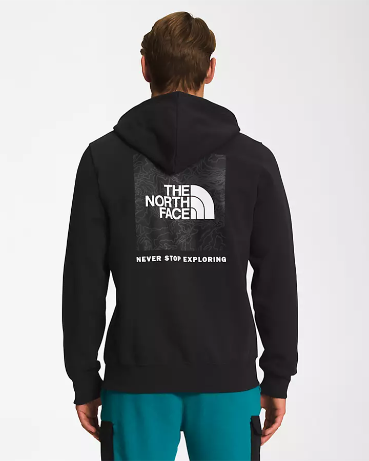 The North Face Men's Printed Box Nse Hoodie - TNF Black / TNF Black Yosemite Topo Print Hoodies & Sweatshirts - Trojan Wake Ski Snow