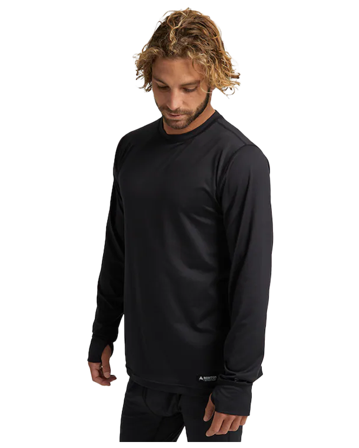 Burton Men's Midweight Base Layer Crewneck - True Black Thermals - Trojan Wake Ski Snow