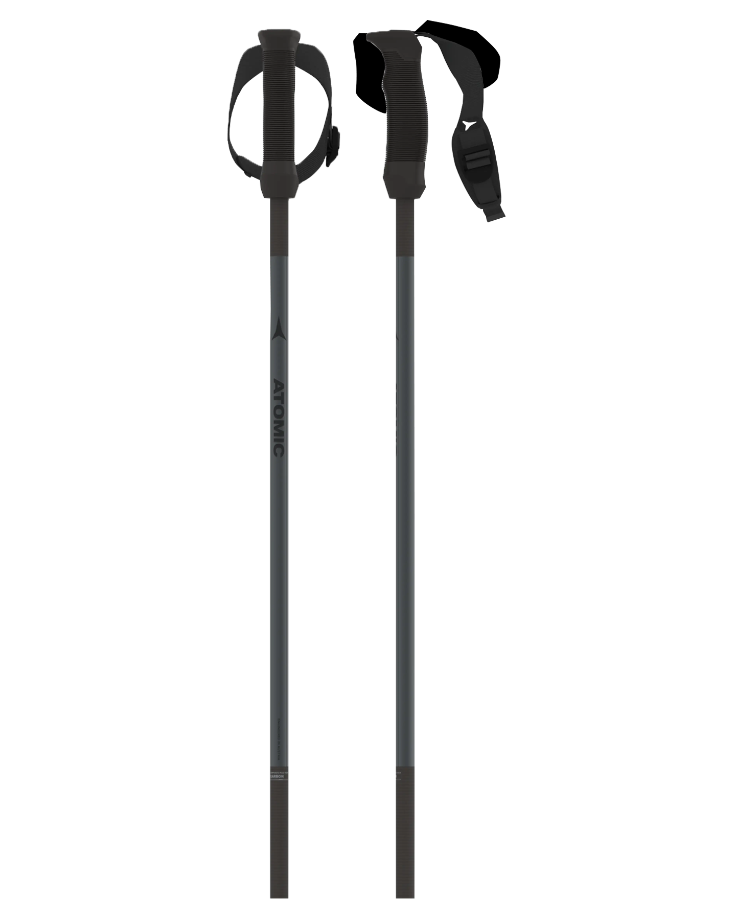 Atomic AMT Carbon SQS Ski Poles - Black / Anthracite - 2023 Ski Poles - Trojan Wake Ski Snow