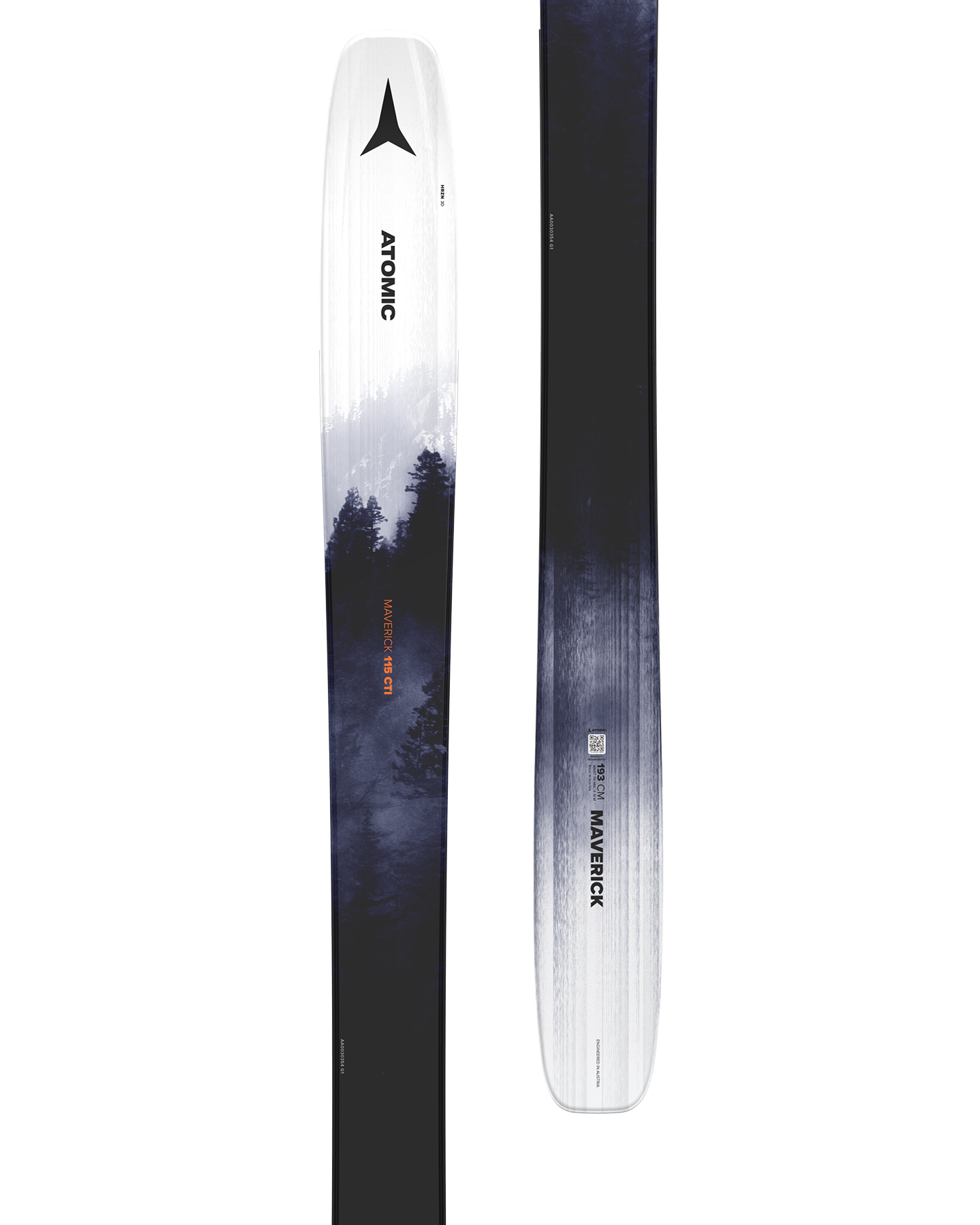 Atomic Maverick 115 Cti Snow Skis - White/Black - 2025 Men's Snow Skis - SnowSkiersWarehouse