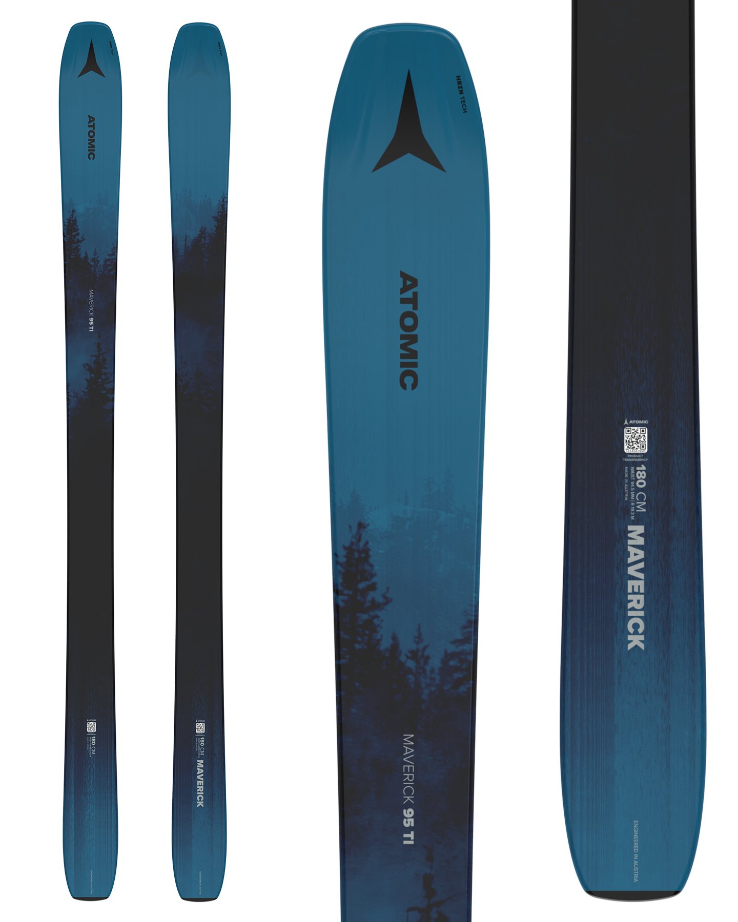Atomic Maverick 95 Ti Snow Skis - Blue/Black - 2025 Men's Snow Skis - SnowSkiersWarehouse
