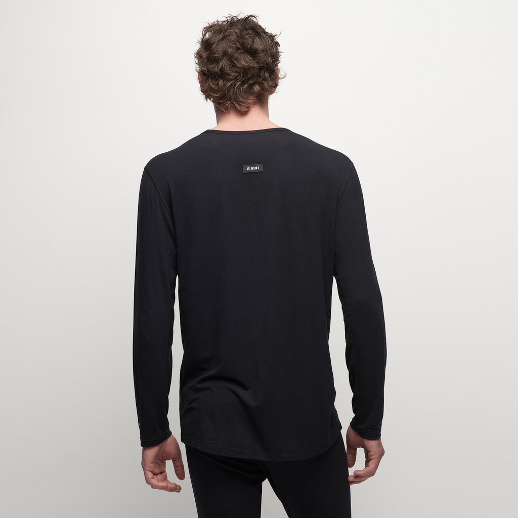 Le Bent Mens Core 200 Crew - Black - 2023 Thermals - Trojan Wake Ski Snow