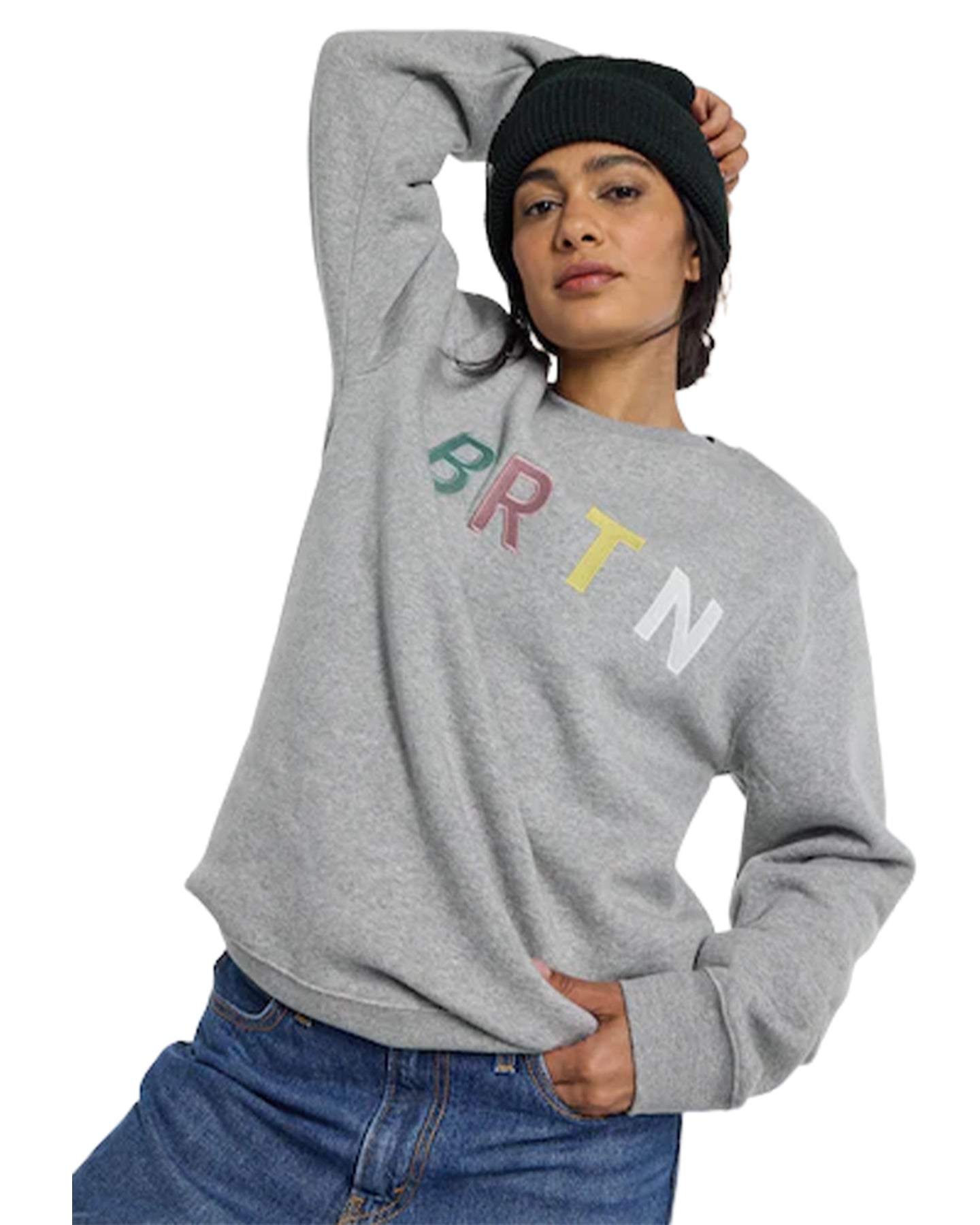 Burton Brtn Crewneck Sweatshirt - Gray Heather Multi Hoodies & Sweatshirts - Trojan Wake Ski Snow