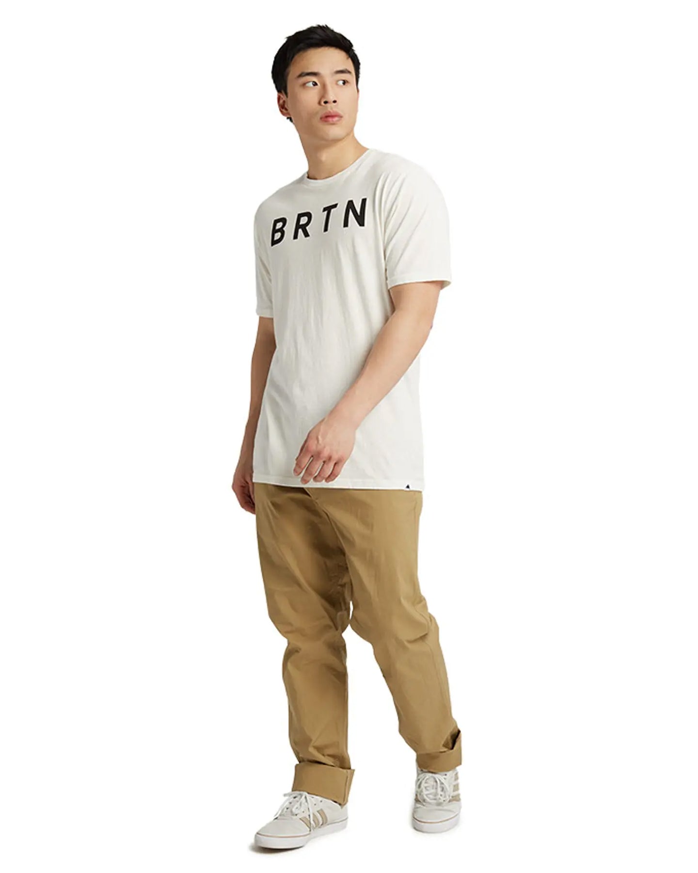 Burton BRTN Short Sleeve Tee - Stout White - 2022 Shirts & Tops - SnowSkiersWarehouse