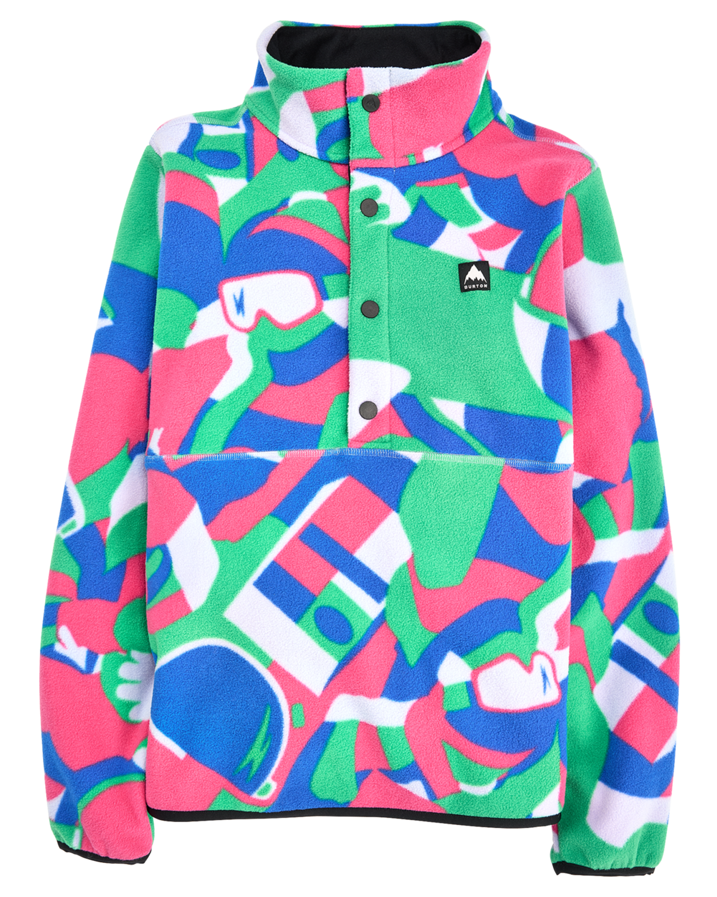 Burton Kids' Cinder Fleece Anorak - Multi Cosmoblock Hoodies & Sweatshirts - Trojan Wake Ski Snow