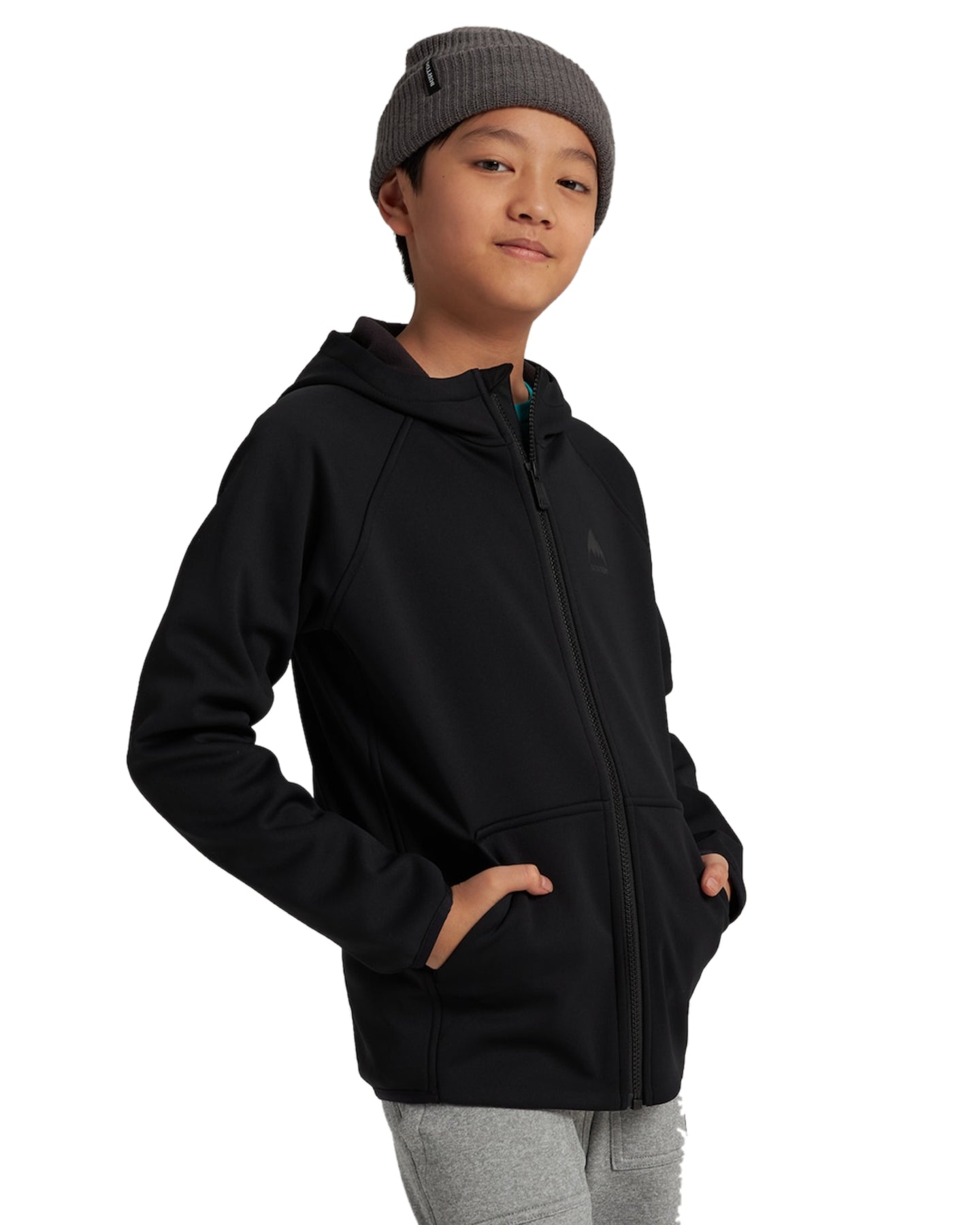 Burton Kids' Crown Weatherproof Full-Zip Fleece - True Black Hoodies & Sweatshirts - Trojan Wake Ski Snow