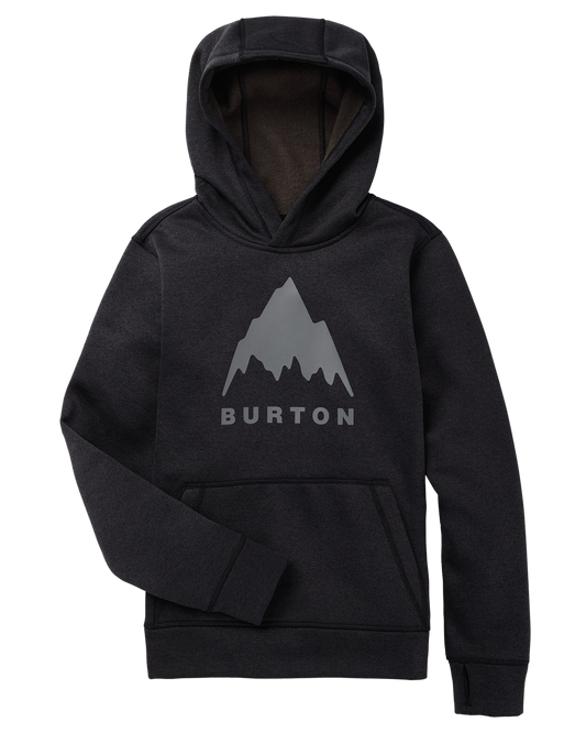 Burton Kids' Oak Pullover Hoodie - True Black Heather Hoodies & Sweatshirts - Trojan Wake Ski Snow